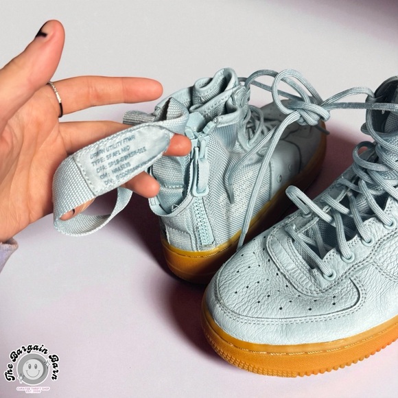 Nike SF Air Force 1 Mid (GS) Ocean Bliss SFAF1 Zip Leather Sneakers (6Y/7.5W) - Picture 5 of 10